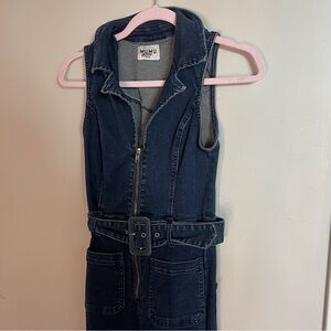 Show me your MUMU flared denim jumpsuit